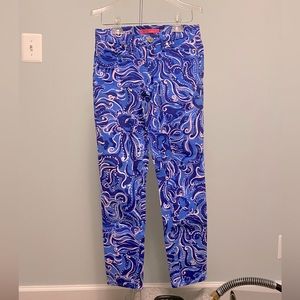 Lilly Pulitzer Size 2 South Ocean Skinny Crop Jeans in Coastal Blue